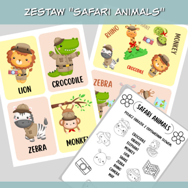 Zestaw do druku Safari Animals