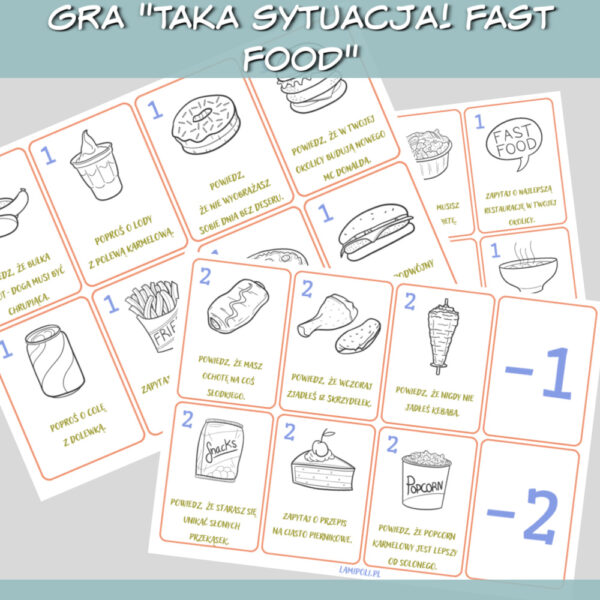 Taka sytuacja! Fast Food gra do druku