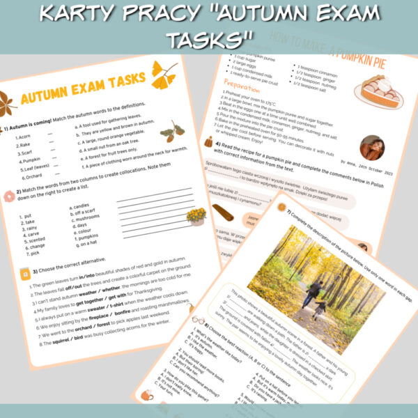 Karty pracy Autumn Exam Tasks E8