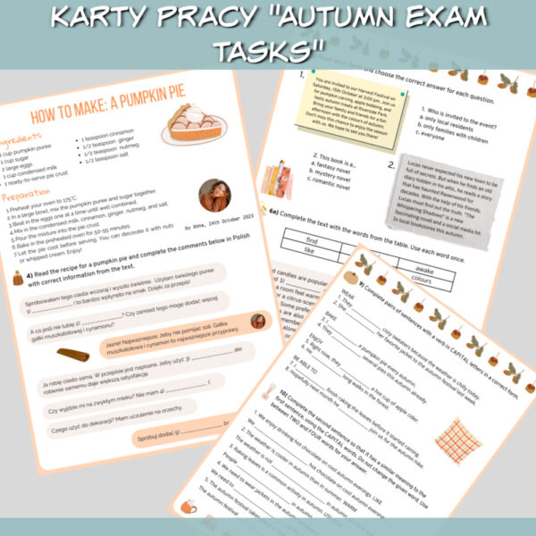 Karty pracy Autumn Exam Tasks E8