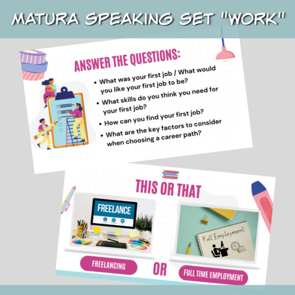 Matura speaking set Work online