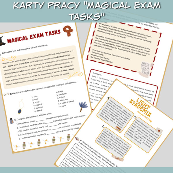 Karty pracy Magical Exam Tasks do druku