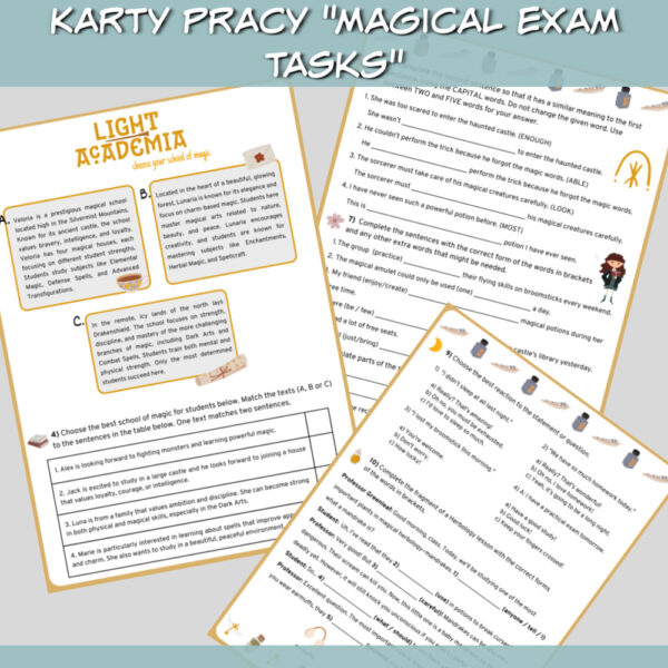 Karty pracy Magical Exam Tasks do druku