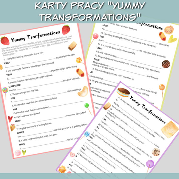 Karty pracy Yummy Transformations do druku