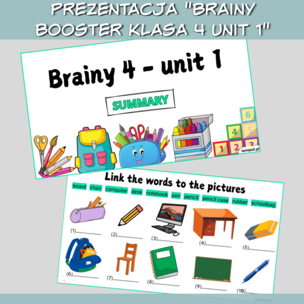 Zestaw Brainy Booster klasa 4 Unit 1 do druku, online