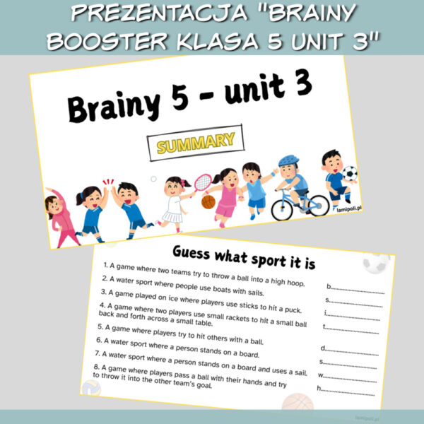 Zestaw Brainy Booster klasa 5 Unit 3 do druku; online